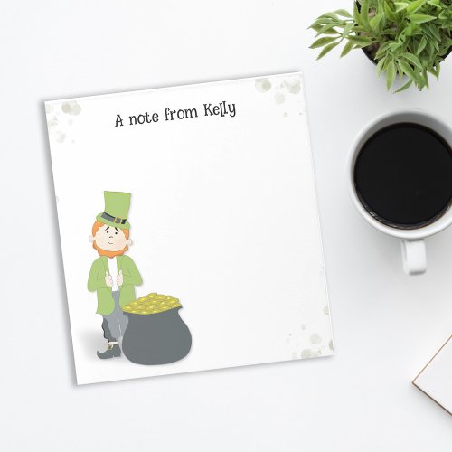 Cute Simple Leprechaun St Patricks Day Green Notepad