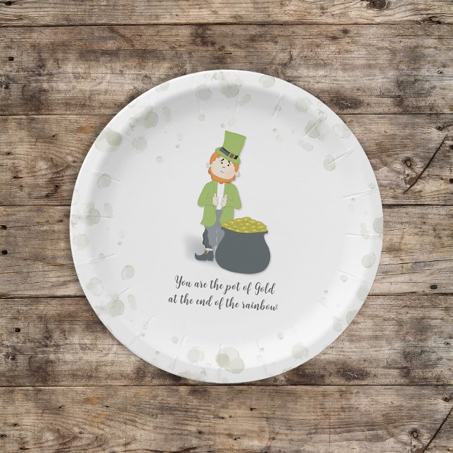 Cute Simple Leprechaun St. Patrick's Day Whimsical Paper Plates (Creator Uploaded)