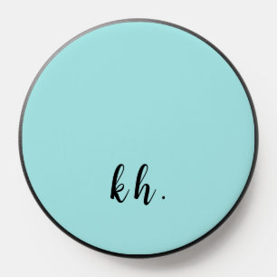 Cute Simple Light Blue Monogram Initials PopSocket
