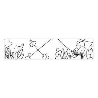 Cute Simple Line Art Plants and Flowers Napkin Bands