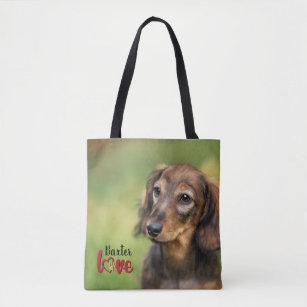 Cute Simple Love Dog Photo Tote Bag