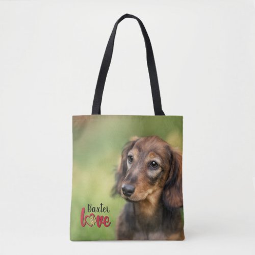 Cute Simple Love Dog Photo Tote Bag