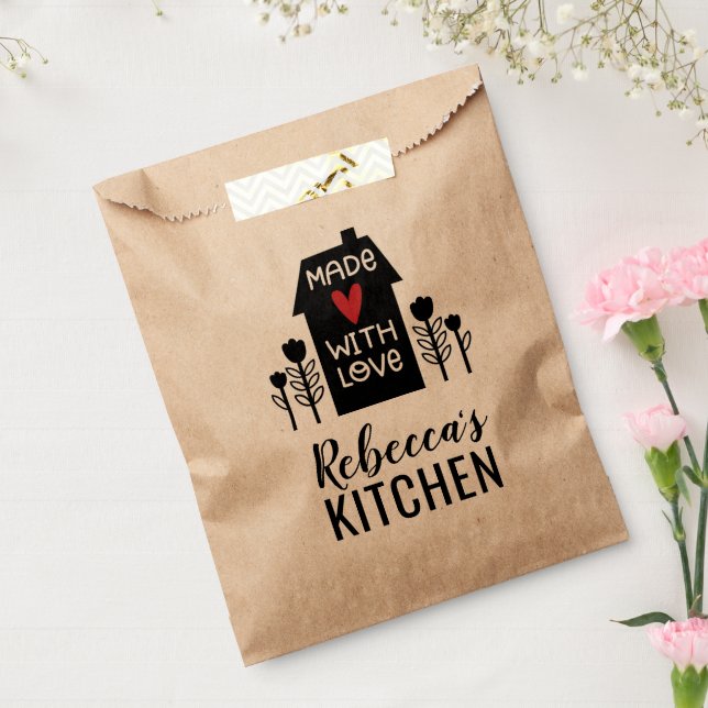 Cute Simple Made With Love Kraft Favor Bag (Sealed)