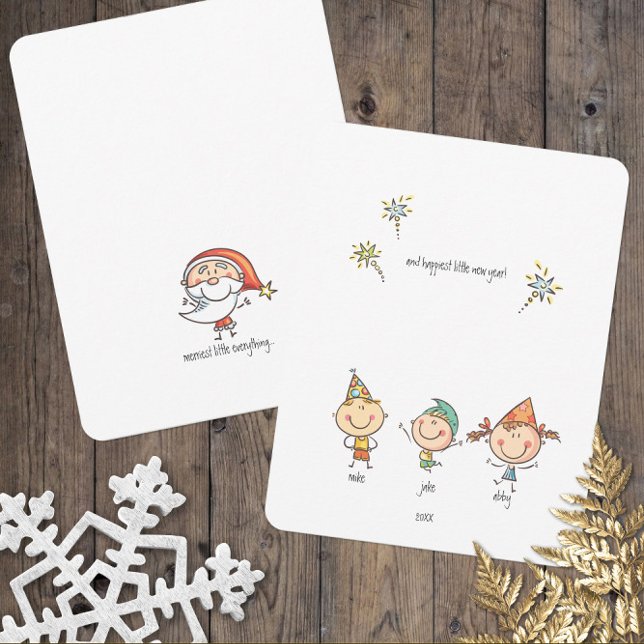 Cute Simple Merry Everything Happy New Year Holiday Card (Cute Merry Little Christmas Cards)