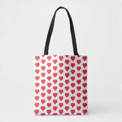 Cute Simple Minimalist Red Heart Pattern Tote Bag