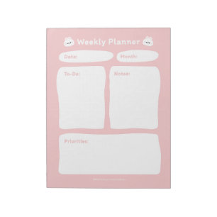 Cute Simple Minimalist Weekly Planner Notepad