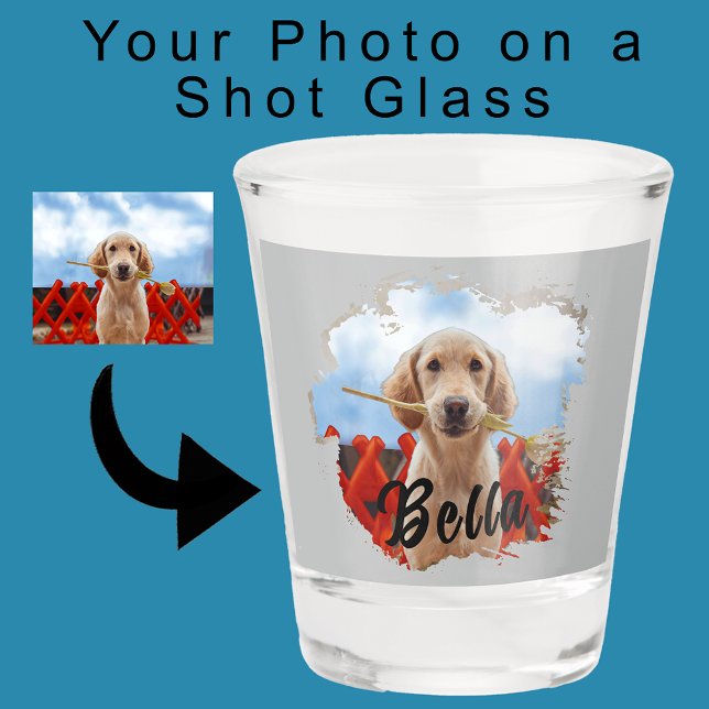 Cute Simple Modern Grunge One-of-a-Kind Dog Lover  Shot Glass (Creator Uploaded)