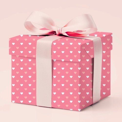 Cute Simple Modern Love Hearts Peach White Pink Wrapping Paper