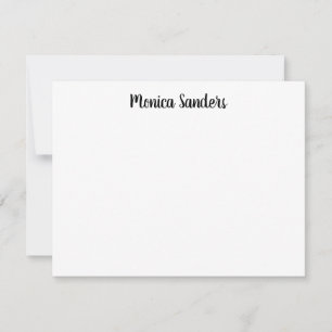 Cute Simple Modern Playful Casual Black Script Note Card