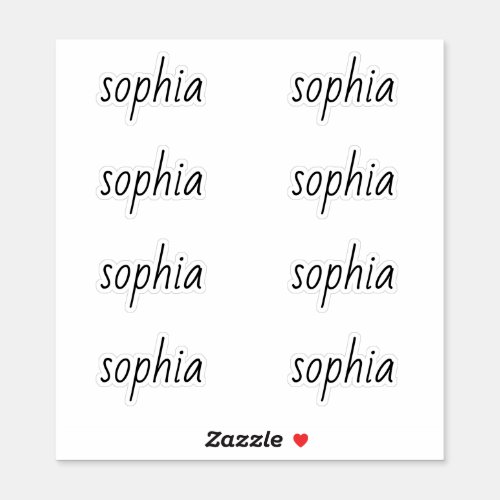 Cute Simple Modern Typography Name Sticker