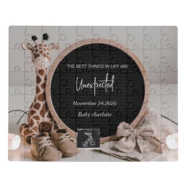 Cute simple neural digital pregnancy announcement  jigsaw puzzle (Puzzle Horizontal)