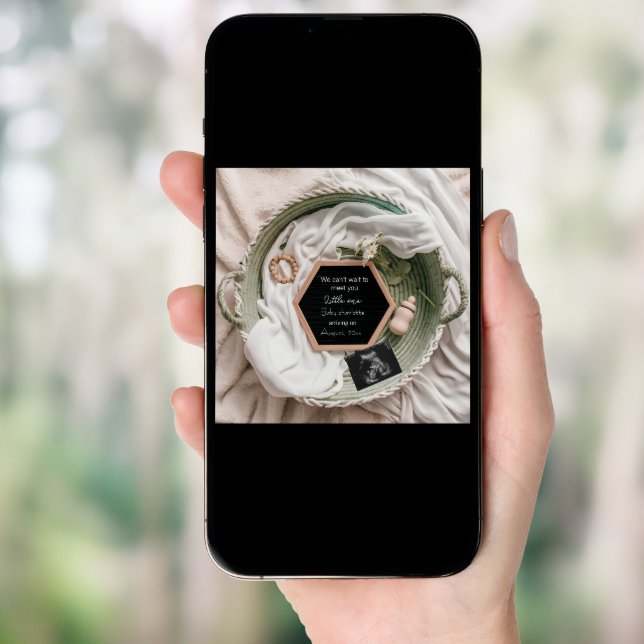 Cute simple neutral pregnancy announcement  (Front Digital)