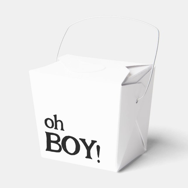 Cute Simple Oh Boy Baby Shower  Favor Boxes (Front Side)