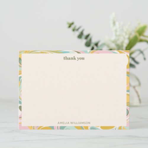 Cute Simple Pastel Abstract Custom Bridal Shower Thank You Card