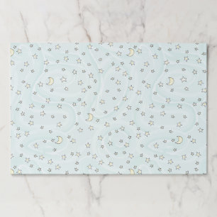 Cute Simple Pastel Mint Stars & Moons Pattern Paper Pad