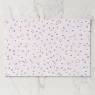 Cute Simple Pastel Pink Stars & Moons Pattern Paper Pad
