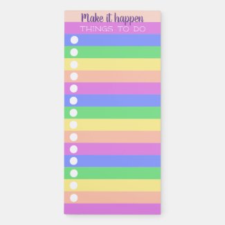 Cute Simple Pastel Rainbow Striped Things To Do Magnetic Notepad