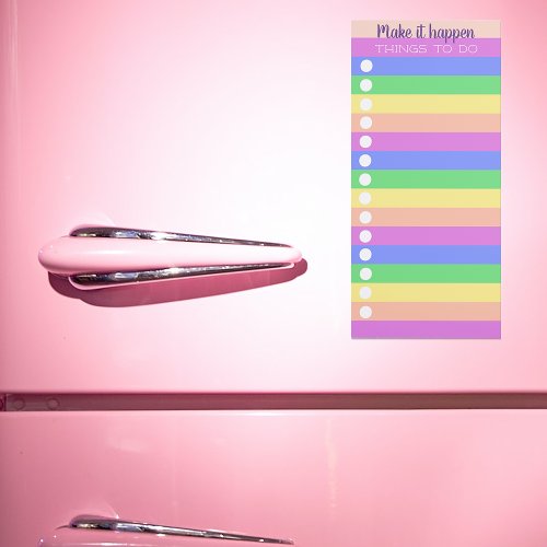 Cute Simple Pastel Rainbow Striped Things To Do Magnetic Notepad