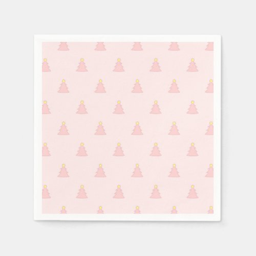 Cute Simple Pattern Pretty Blush Pink Christmas Napkins