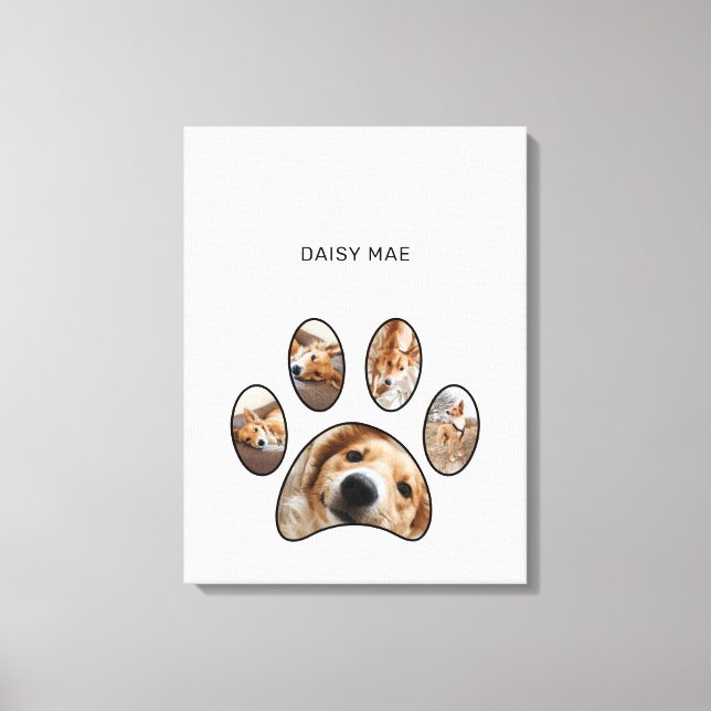 Cute Simple Paw Print Custom Pet Photo Collage (Front)
