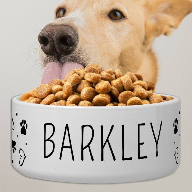 Cute Simple Personalized Food Water Pet Dog  Bowl (Creator Uploaded)