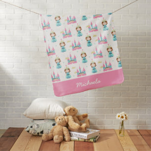 Cute Simple Personalized Princess Castle Pattern Baby Blanket