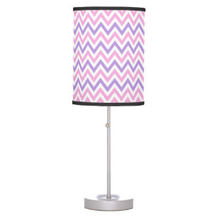 Cute Simple Pink and Purple Geometric Line Pattern Table Lamp