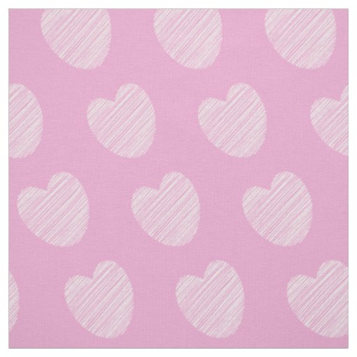 Cute Simple Pink and  White Heart Pattern Fabric