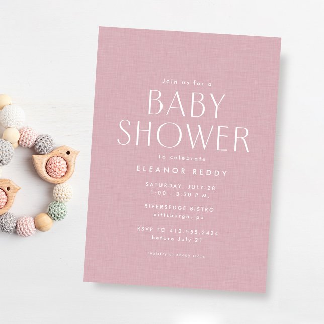 Cute simple pink baby shower invitation (Creator Uploaded)