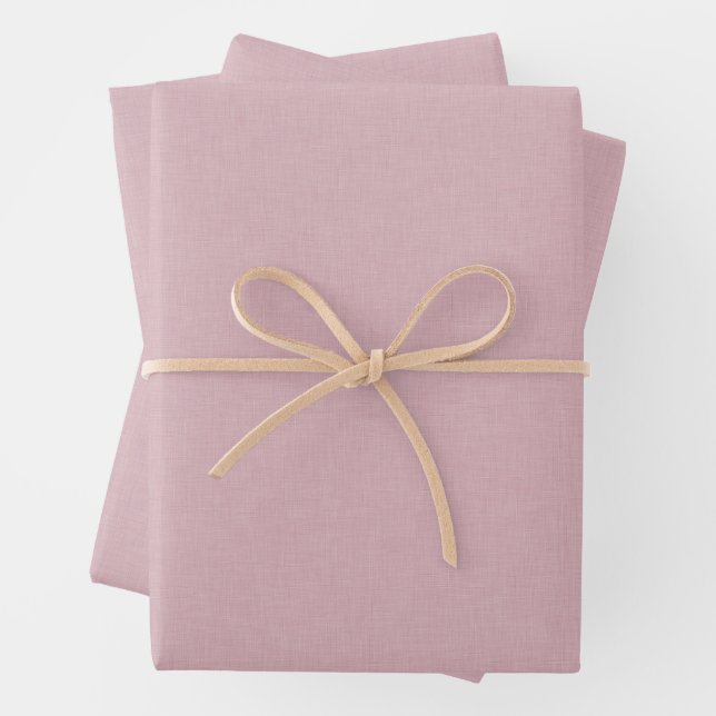 Cute simple pink chambray effect wrapping paper sheets (In situ)
