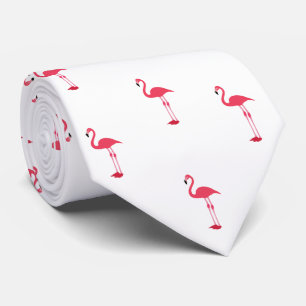 Cute Simple Pink Flamingo Pattern Tie