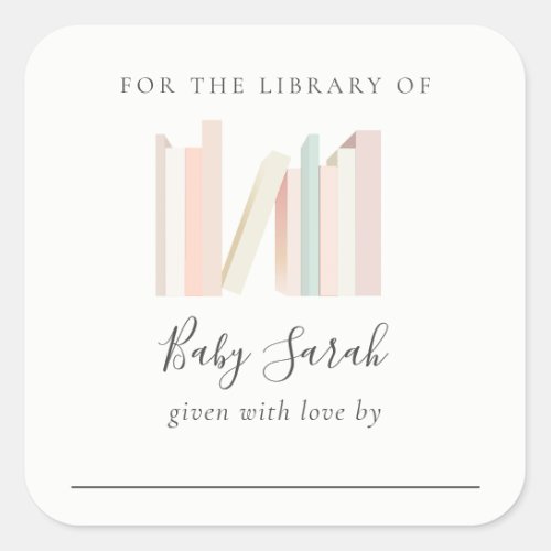 Cute Simple Pink Girl Bookplate Baby Shower