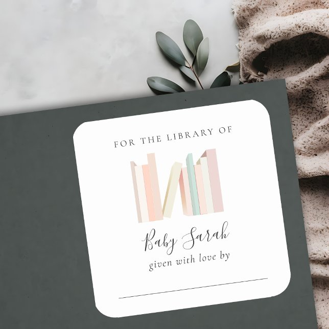 Cute Simple Pink Girl Bookplate Baby Shower (Creator Uploaded)