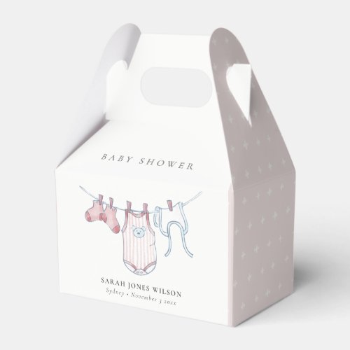 Cute Simple Pink Girl Clothesline Baby Shower