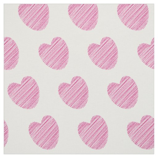 Cute Simple Pink Heart Pattern Fabric