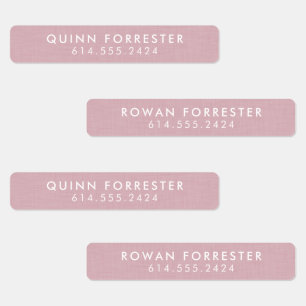 Cute simple pink kids' labels