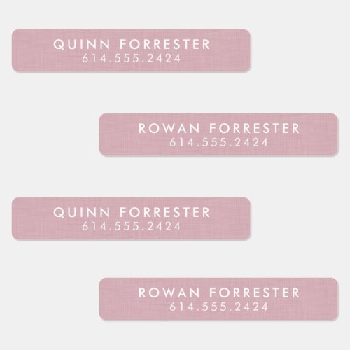 Cute simple pink kids labels