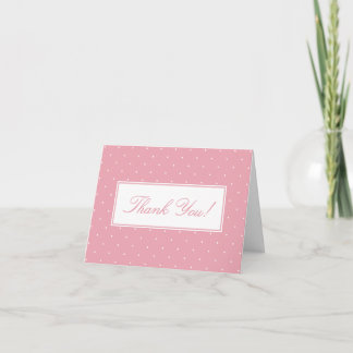 Cute Simple Pink Polka Dots Baby Shower Thank You Card
