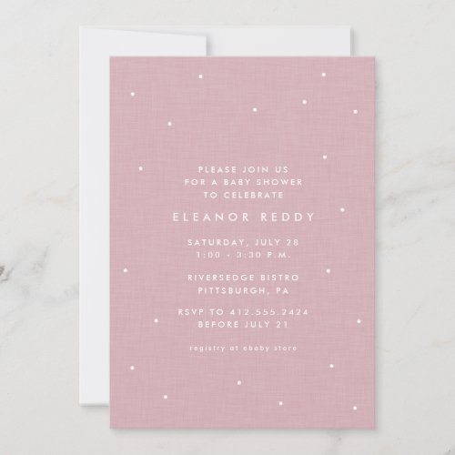 Cute simple pink polka dots baby sprinkle shower invitation