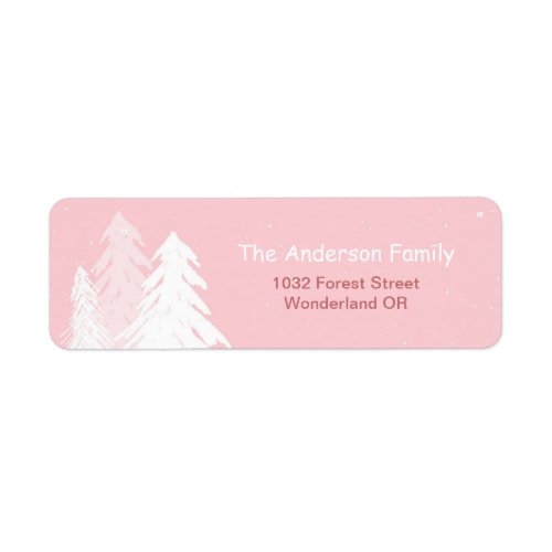 Cute Simple Pink Winter Onederland Address Label