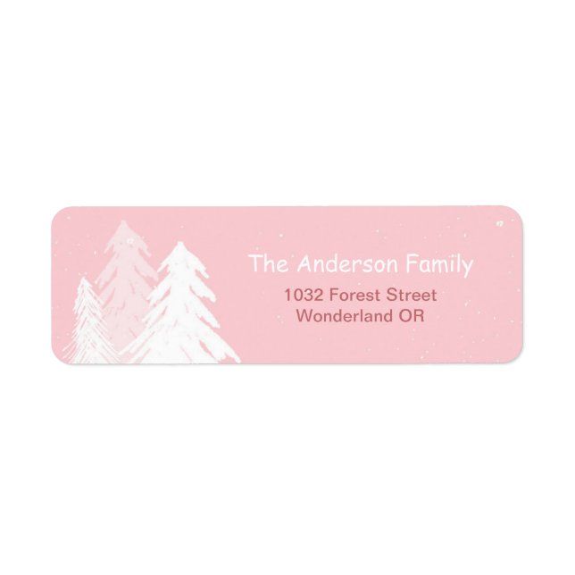Cute Simple Pink Winter Onederland Address Label (Front)