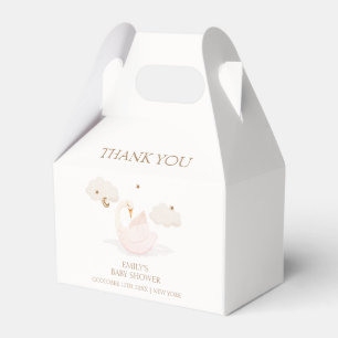 Cute Simple Princess Swan Moon Star Baby Shower Favor Boxes