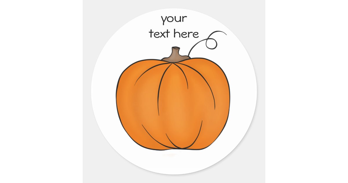 Cute simple pumpkin classic round sticker | Zazzle