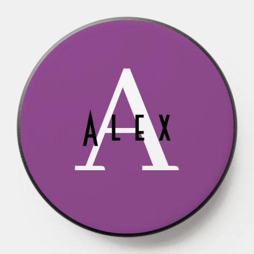 Cute Simple Purple Monogram Name  Initial PopSocket