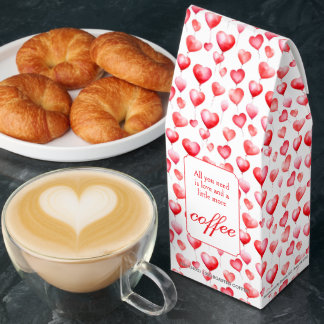 Cute Simple Red Heart Pattern Roasted Coffee