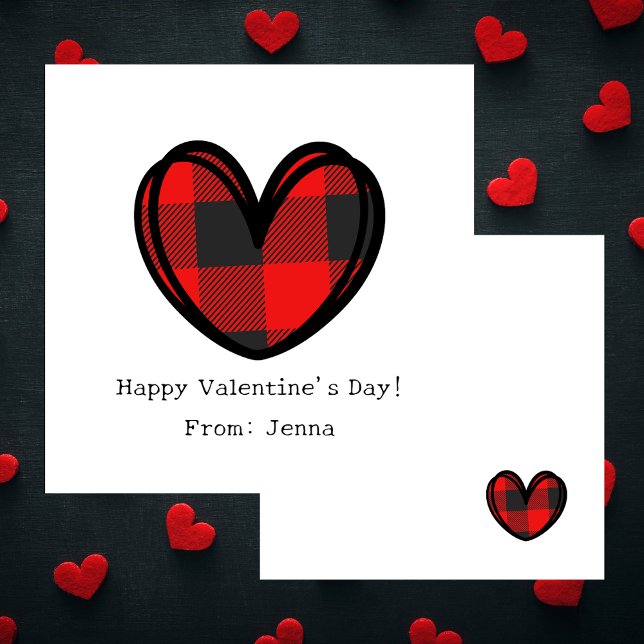 Cute Simple Red Heart Valentines Day Note Card (Creator Uploaded)