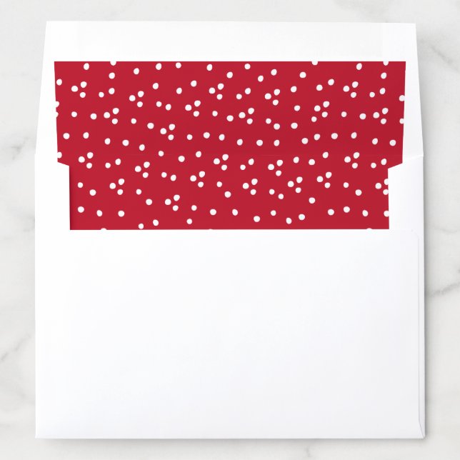 Cute Simple Red Snow Modern Christmas Envelope Liner (In Envelope)