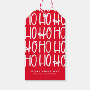 Cute simple red white ho ho ho Christmas holiday Gift Tags