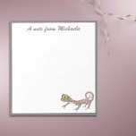 Cute Simple Reptile Gecko Notepad<br><div class="desc">Cute and simple personalized notepad with an illustration of a gecko at the bottom. Great gift for reptile or gecko lovers in particular. Illustrated by Patricia Alvarez.</div>