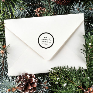 Cute simple return address ripple edge self-inking stamp
